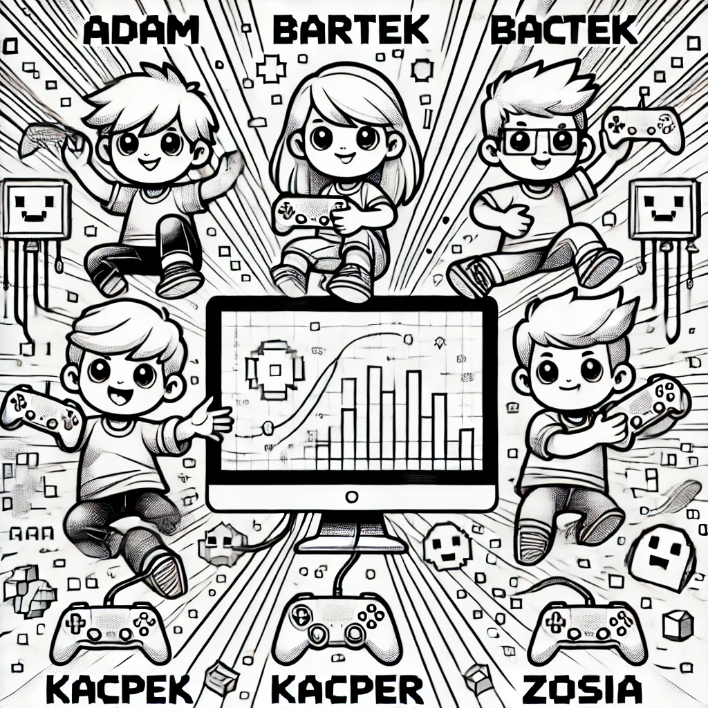 Kolorowanka Podróż przez światy gier