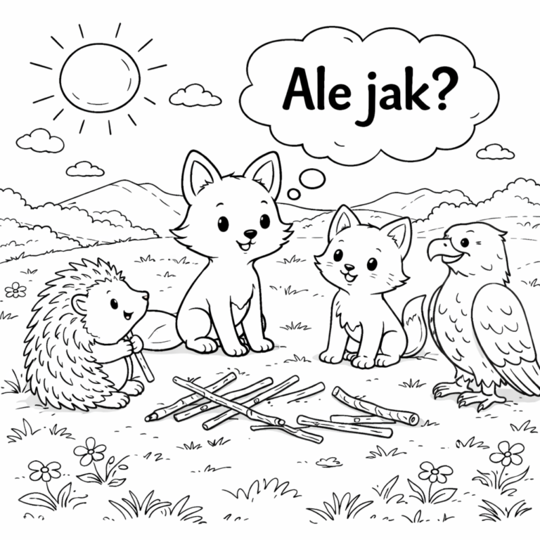 Kolorowanka Lis i przyjaciele w wielkim świecie